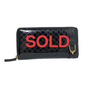 GUCCI Nice Black Patent Leather - Long Wallet 141-072825